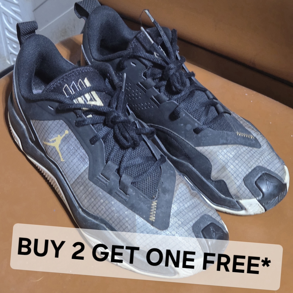 BUY 2 GET ONE FREE* Black And Grey Nike Air Jordan One Take 4 Shoes Size 10m